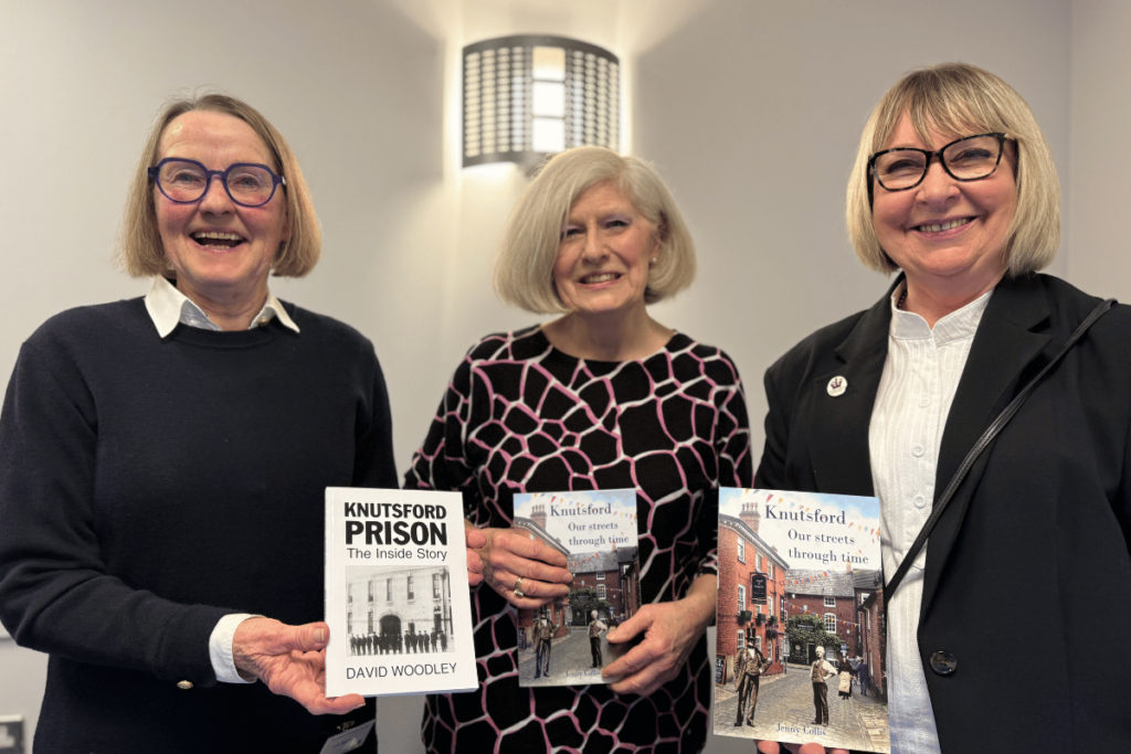 Jenny Collis - Knutsfor historian with her new book Knutsford - Our Streets Through Time